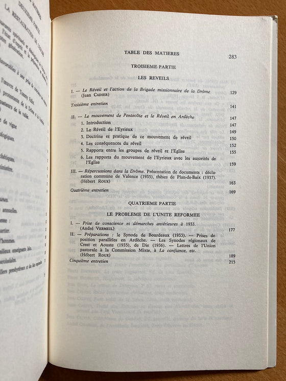 La vie des églises protestantes de la vallée de la Drome de 1928 à 1938