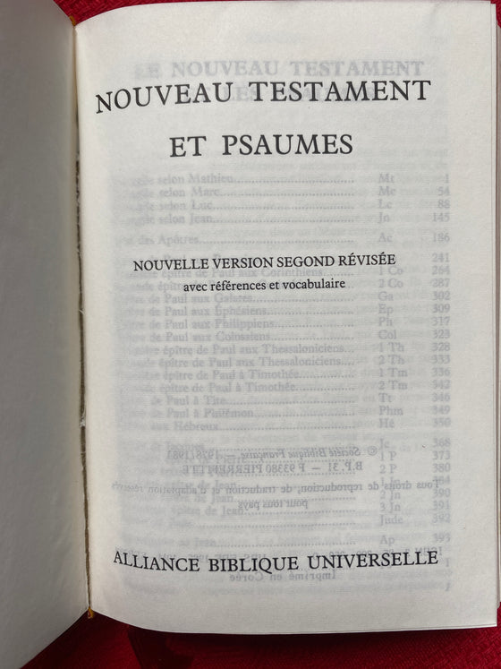 Nouveau Testament et Psaumes Colombe cuir