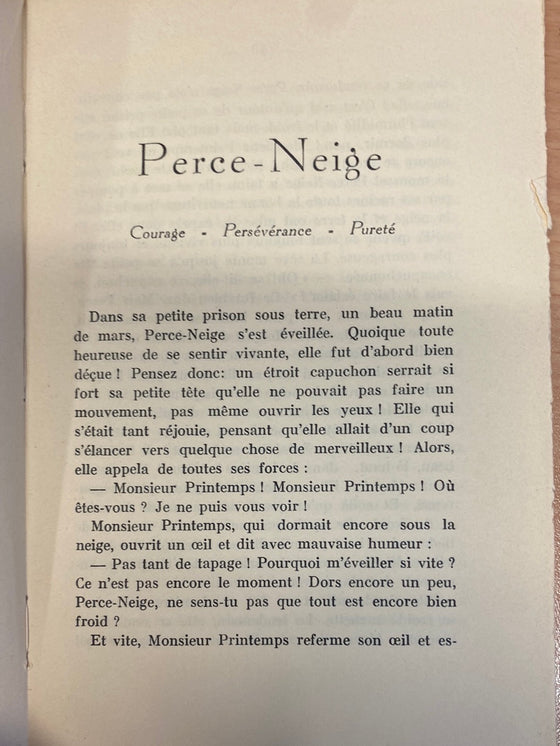 Perce-neige (livre rare)