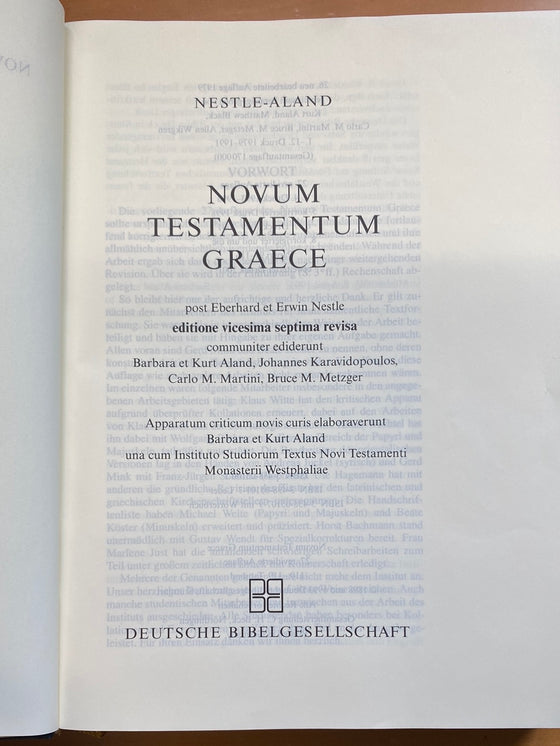Novum Testamentum Graece (27e edition)