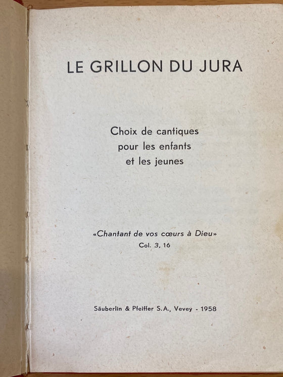 Le grillon du Jura