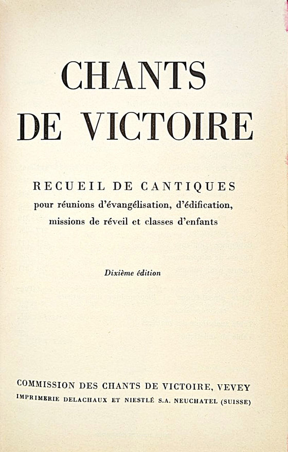 Chants de victoire (10e édition)