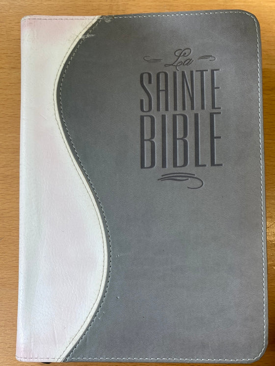 La Sainte Bible fermeture éclair gris blanc