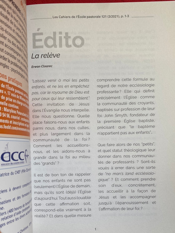 Les cahiers de l’école pastorale #121 3e trimestre 2021