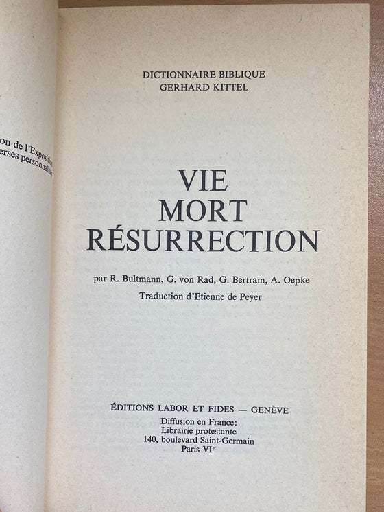 Vie mort résurrection