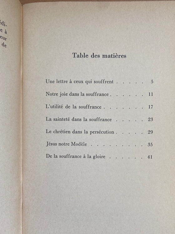 Une lettre à ceux qui souffrent