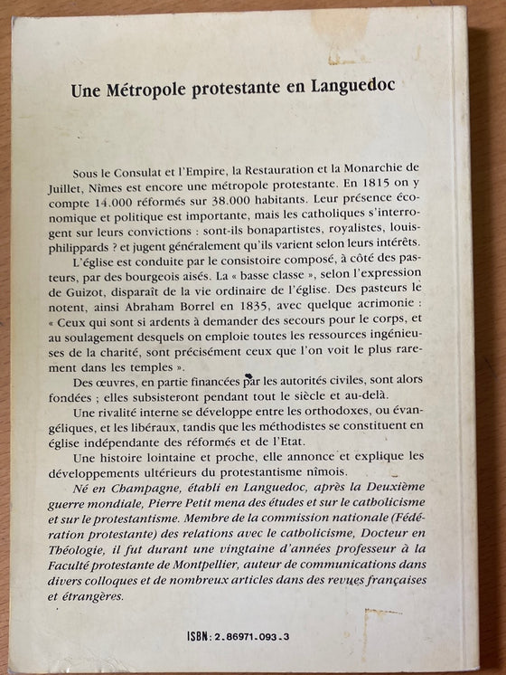 Une métropole protestante en Languedoc: Nîmes 1802-1848