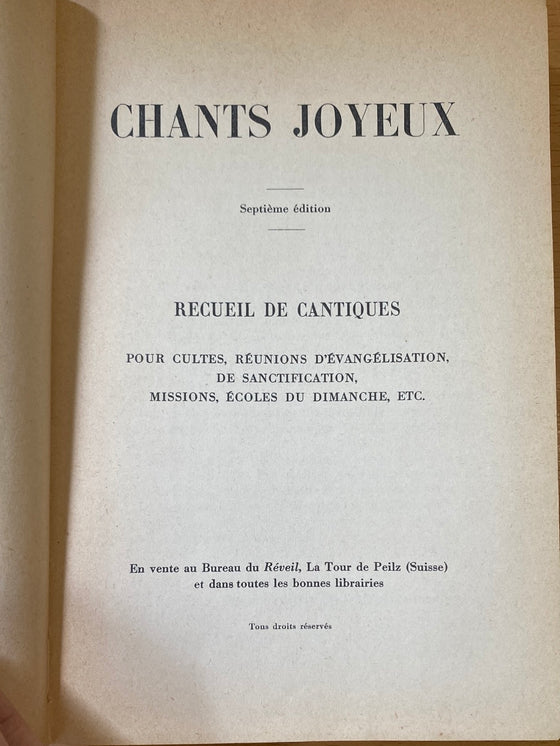 Chants Joyeux (septième édition)