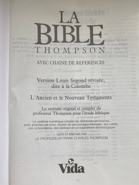 La Bible Thompson Colombe