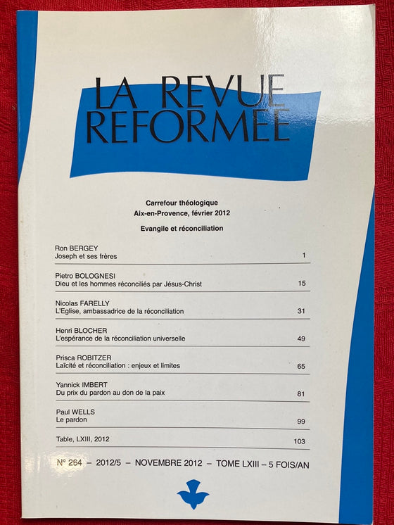 La Revue réformée #264 Novembre 2012