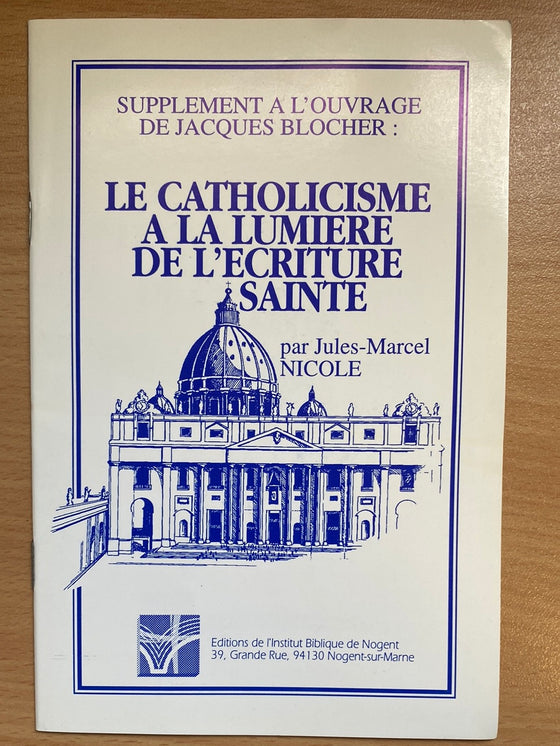 Supplément "Le Catholicisme à la lumière de l'Ecriture Sainte"