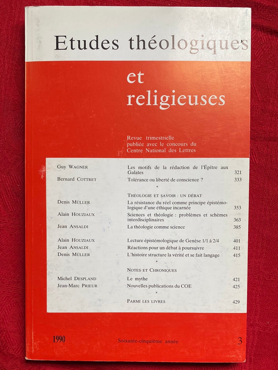 Etudes Théologiques et Religieuses 1990/3