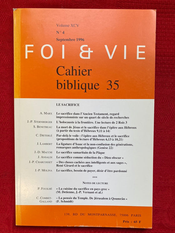 Foi et vie - Cahier biblique 35
