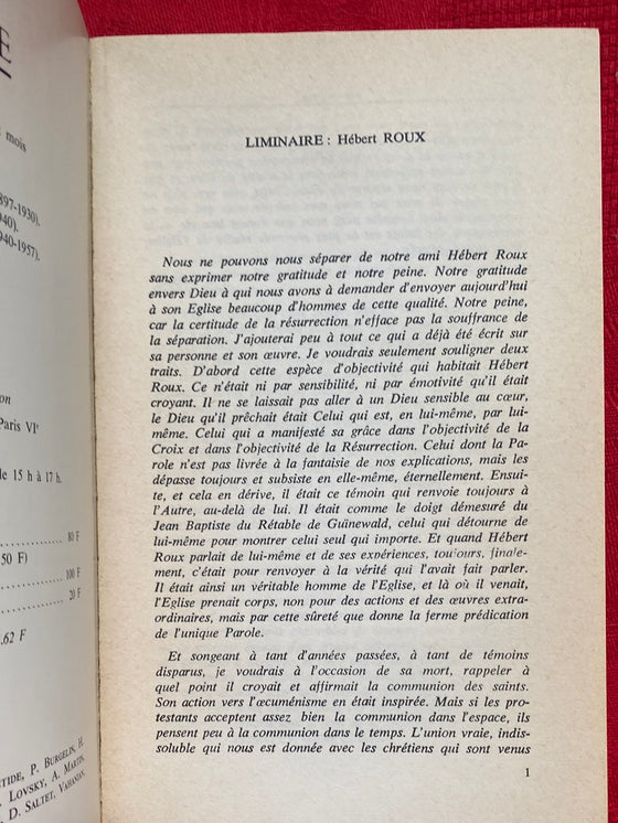 Foi et Vie 5 Octobre 1980