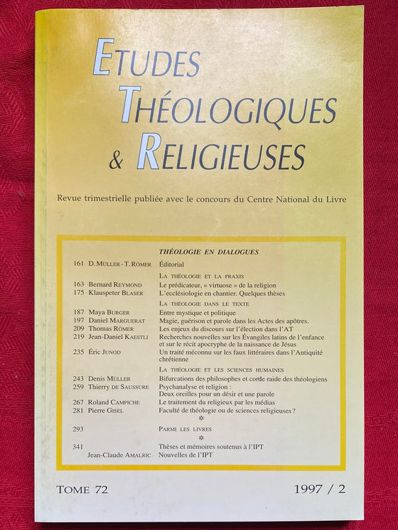 Etudes Théologiques et Religieuses 1997/2