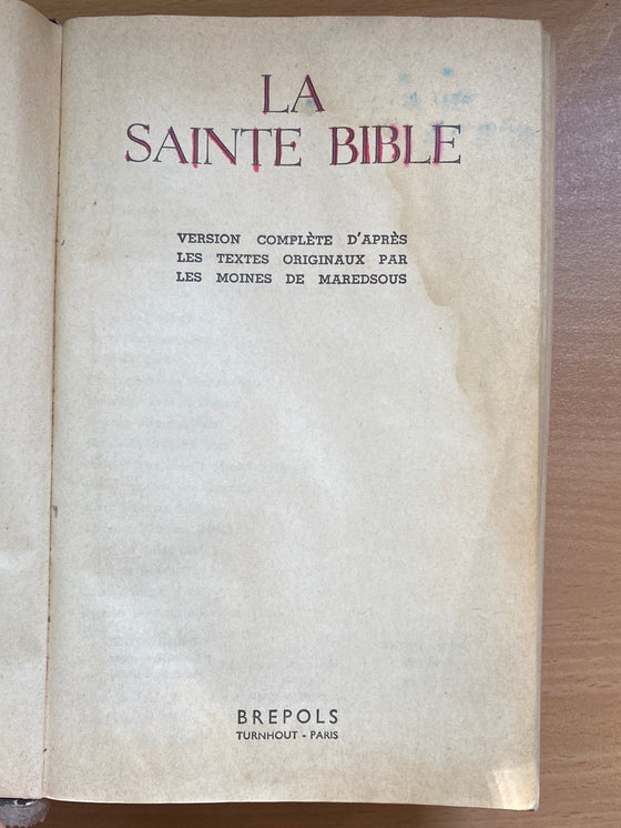 La Sainte Bible (Maredsous) (abîmé)