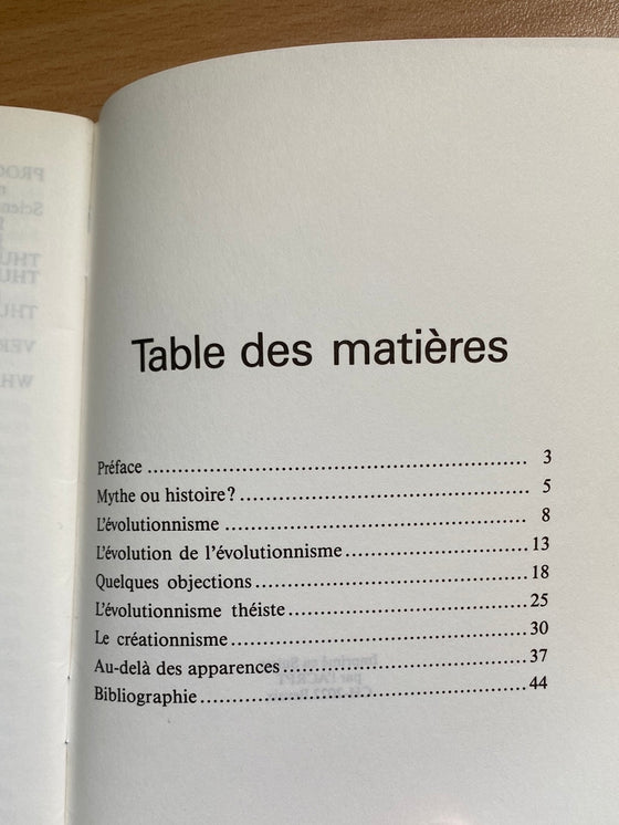 Evolutionnisme ou créationnisme: un acte de foi