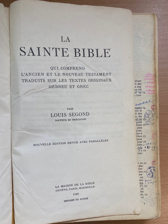 La Sainte Bible Louis Segond (très annoté)