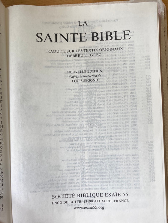 La Sainte Bible fermeture éclair gris blanc