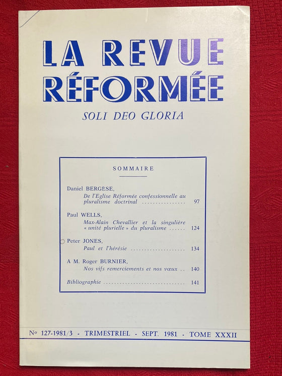 La Revue réformée #127 septembre 1981