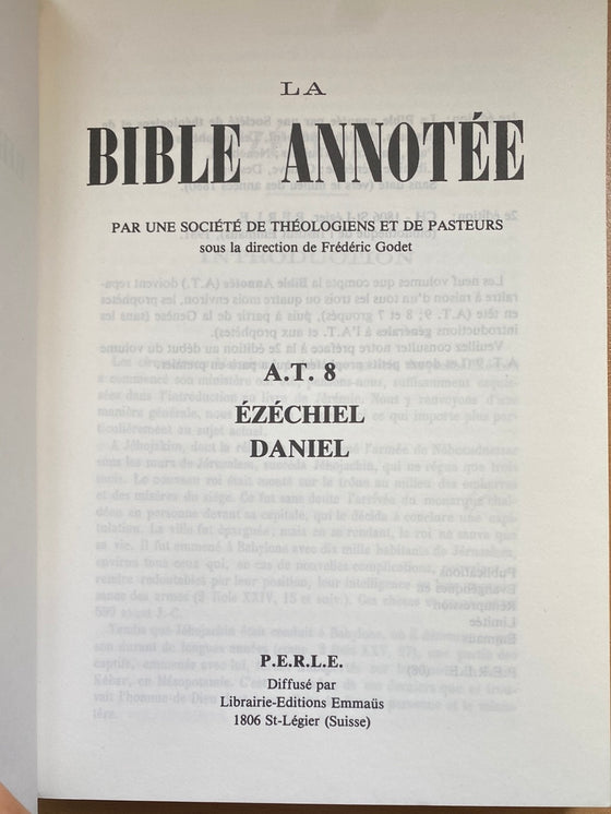 Bible annotée AT 8. Ézéchiel, Daniel