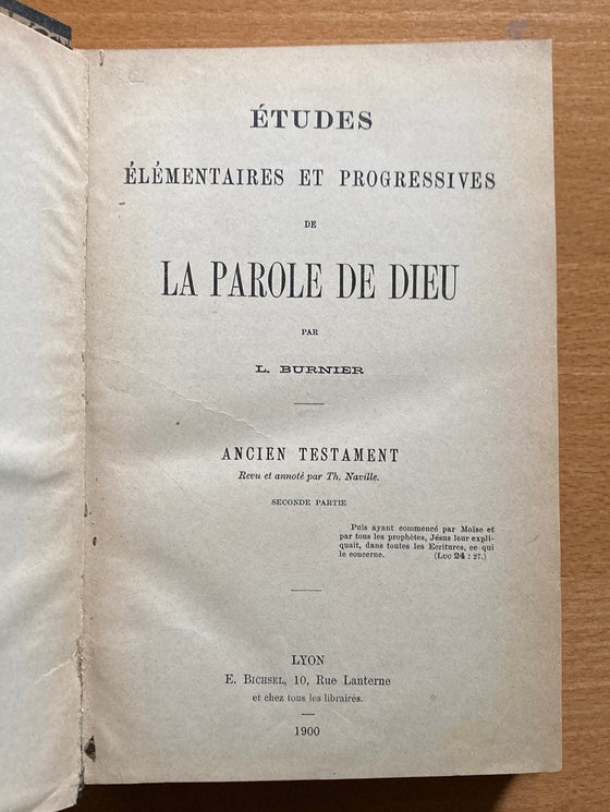 Etudes élémentaires et progressives de la Parole de Dieu Vol. 2 (Ancien Testament)