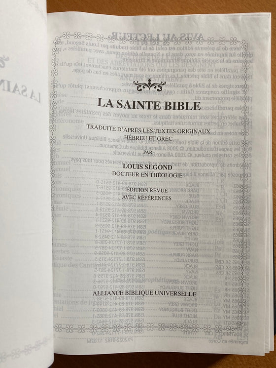 La Sainte Bible