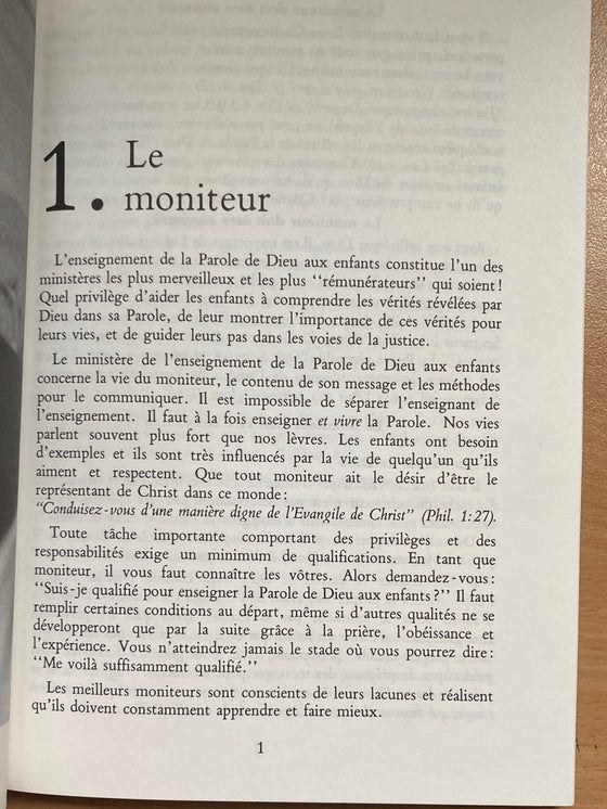 L'enseignement d'une leçon biblique aux enfants