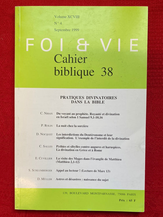 Foi et vie - Cahier biblique 38