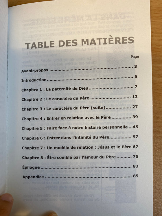 Decouvrir le coeur de Dieu et l'amour du Père