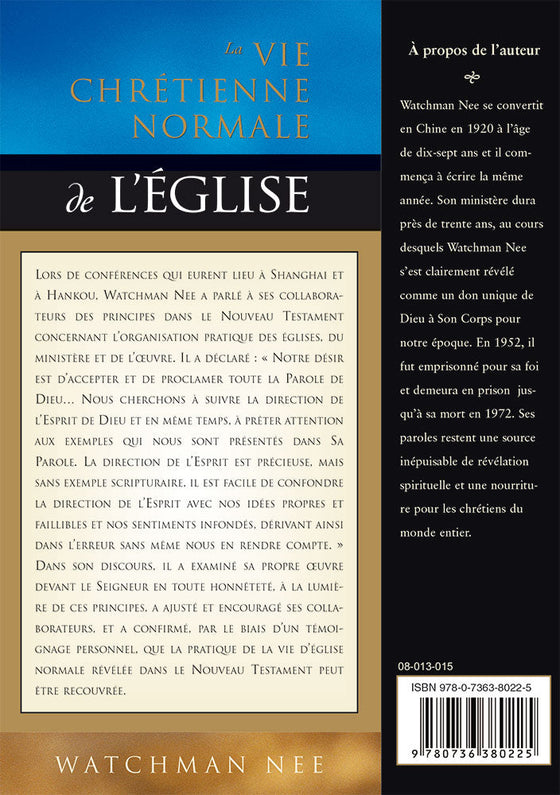 La vie chrétienne normale de l'Église