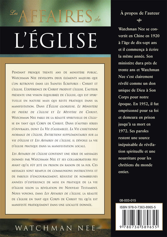 Les affaires de l'Église