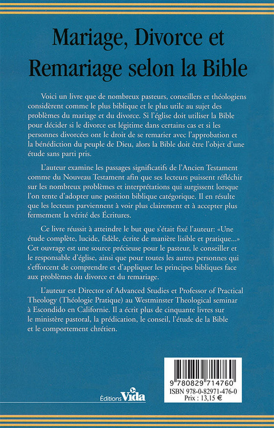 Mariage, divorce et remariage selon la Bible