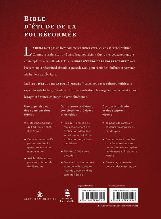 Bible d’étude de la foi réformée (Rouge, couverture rigide)