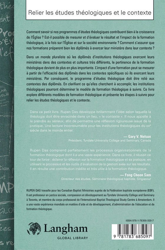Relier les études théologiques et le contexte