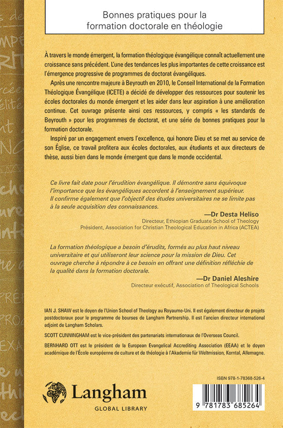 Bonnes pratiques pour la formation doctorale en théologie