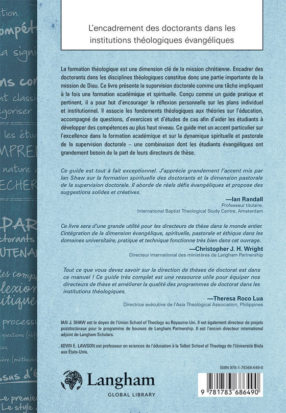 L'encadrement des doctorants dans les institutions théologiques évangéliques
