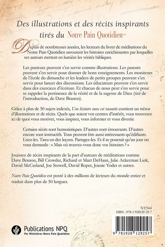Une histoire nous est racontée