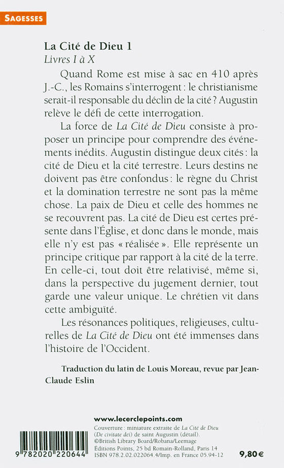 La Cité de Dieu, volume 1, livres I à X