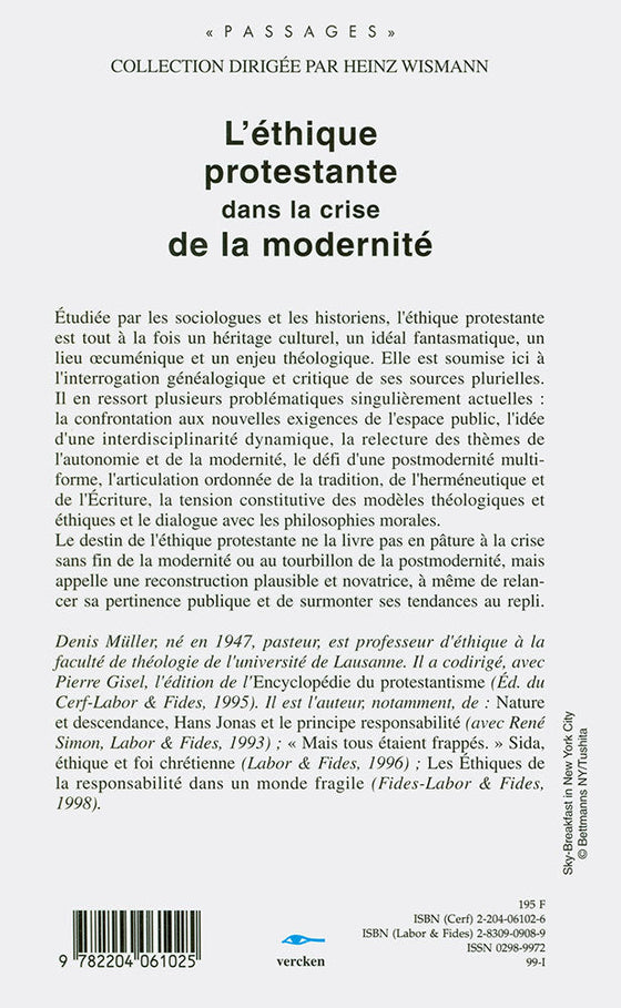 L'éthique protestante dans la crise de la modernité