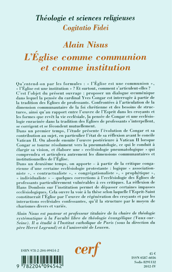 L'Église comme communion et comme institution
