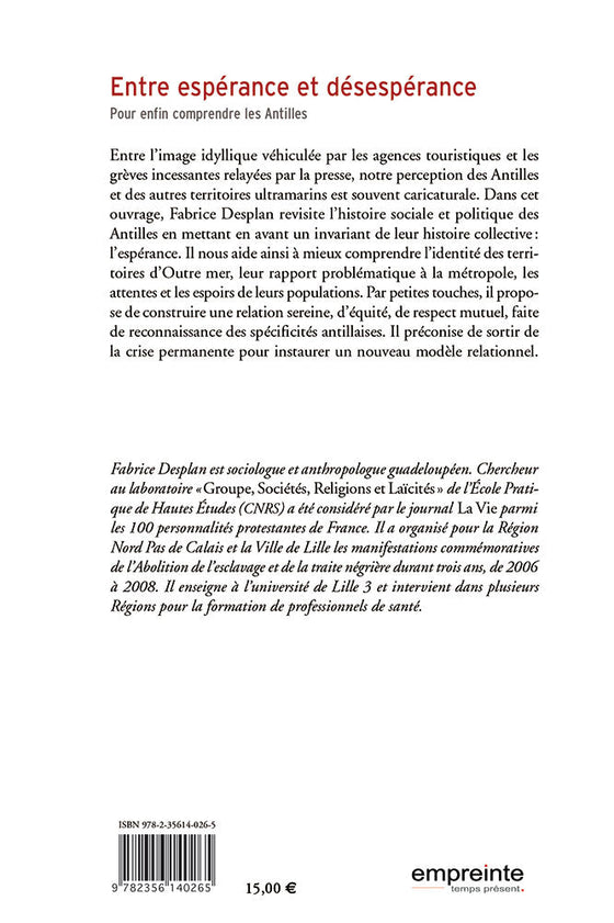 Entre espérance et désespérance