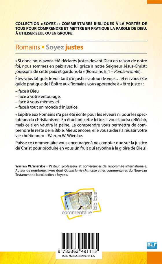 Soyez justes (commentaire biblique sur Romains)