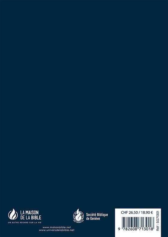 Bible bilingue anglais-français NLT-Segond 21 Bleue souple Tranche blanche