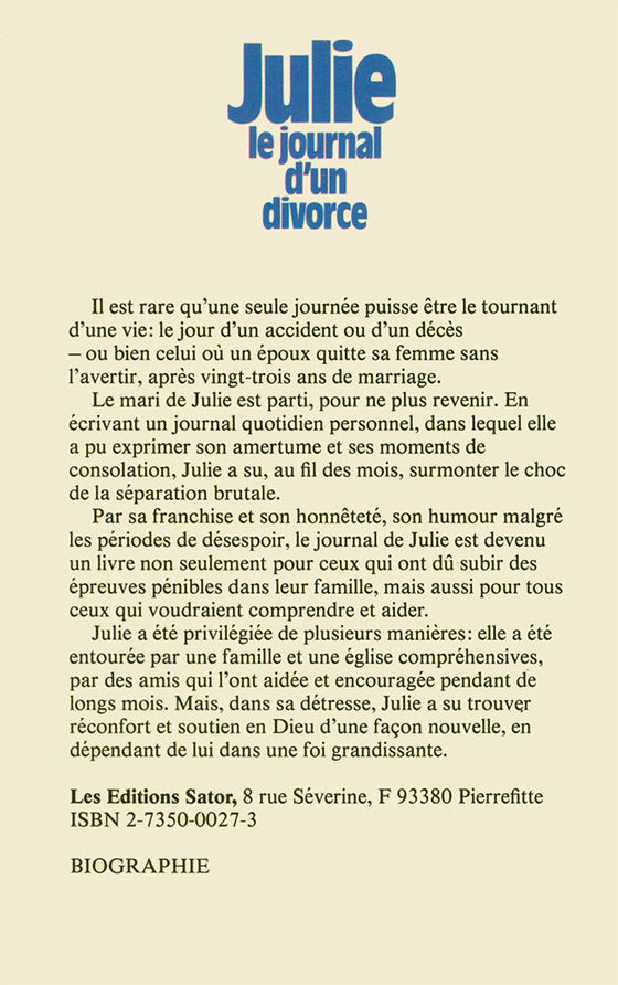 Julie, le journal d’un divorce