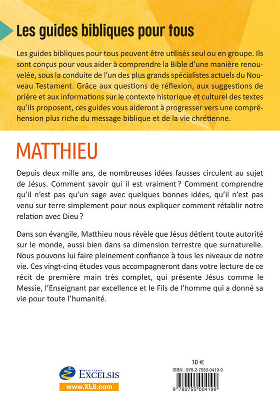 Matthieu : 25 études à suivre seul ou en groupe