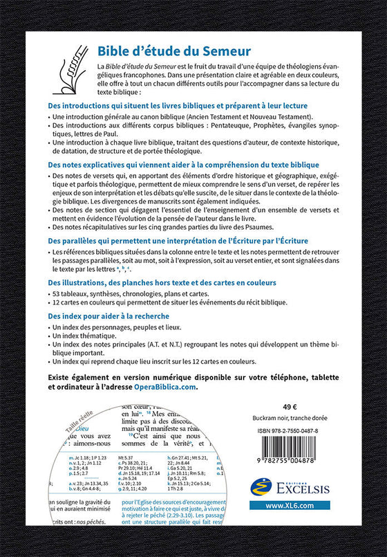 Bible d’étude Semeur souple noire tranche dorée