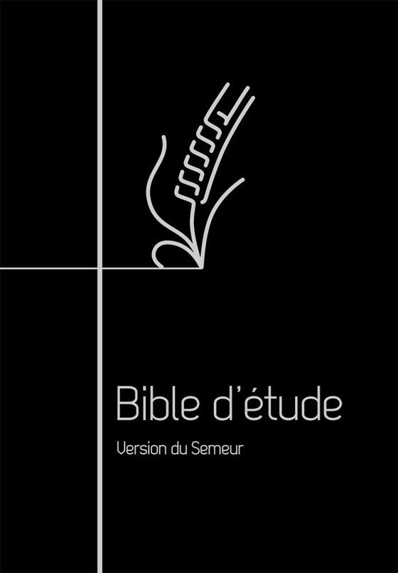 Bible d'étude Semeur noire cuir tranche argentée zip