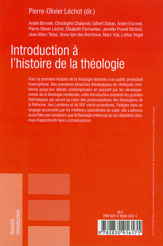 Introduction à l'histoire de la théologie