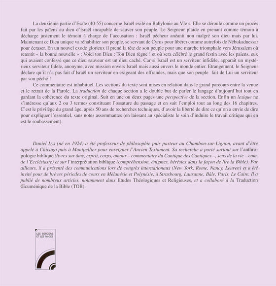 L'évangéliste de l'Ancien Testament
